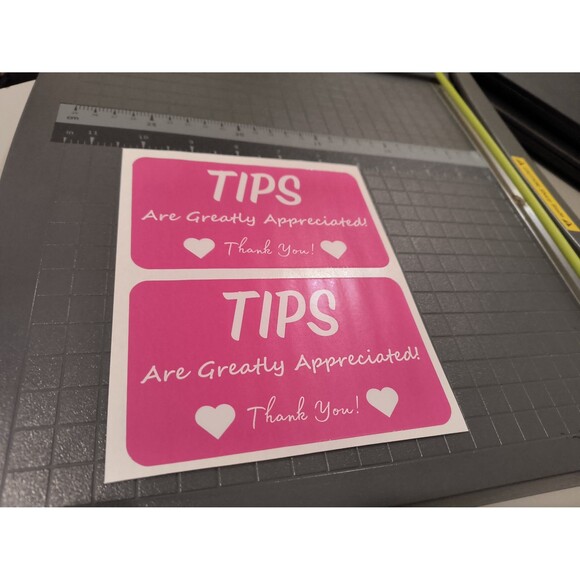 Tipping is Appreciated Sticker Sign Decal Waterproof Vinyl Tip Jar (2 Pack) - Picture 2 of 7